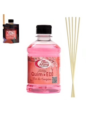 Difusor Aromatizante Flor de Cerejeira 250ml QCheirin com Varetas – Aroma Suave, Floral e Duradouro para Ambientes Aconchegantes