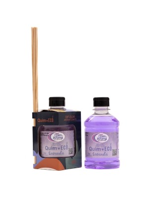 Difusor Aromatizante Lavanda 250ml QCheirin com Varetas – Aroma Relaxante, Suave e Duradouro para Ambientes Aconchegantes
