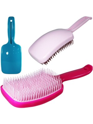 Escova Raquete 22x8x4cm para Desembaraçar Cabelos – Cerdas Flexíveis, Antifrizz, Confortável e Ideal para Todos os Tipos de Fios