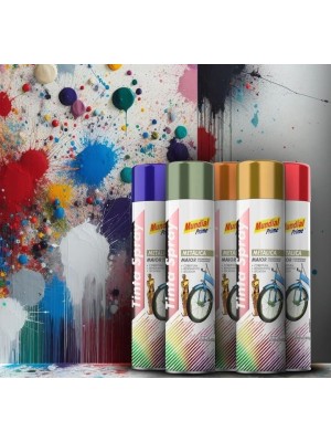 Tinta Spray Dourado Metálico 400ml Uso Geral para Metal, Madeira, Plástico, Artesanato e Decoração