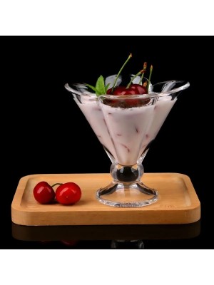 Taça de Sobremesa Tulipa 220ml em Vidro Conjunto com 2 Peças para Sorvetes e Doces