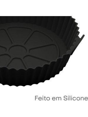 Forma de Silicone para Airfryer 20cm Reutilizável Antiaderente Resistente ao Calor