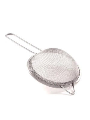 Peneira Inox 16cm com Cabo Longo – Peneira de Aço Inoxidável com Malha Fina para Coar Chá, Café, Sucos