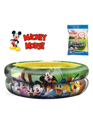 Piscina inflável infantil 21L Mickey 60x12cm para bebê diversão segura no verão