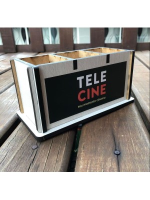 Porta Controle Remoto Com 3 Divisórias Em Mdf