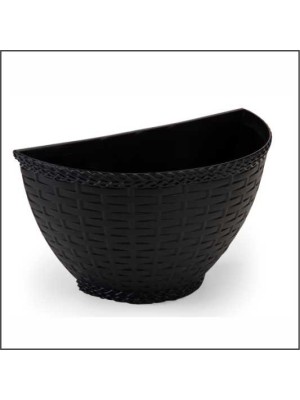 Vaso de Parede Rattan Preto 850ml – Decoração e Jardim Vertical