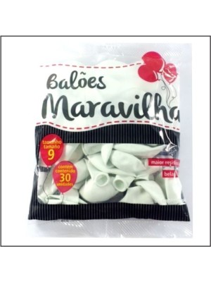 BALAO BRANCO N.9 C/30PCS BALOES MARAVILHA UN. BALOES JOY