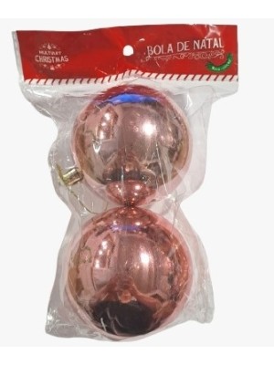 BOLA DECORATIVA 8CM ROSE DE NATAL C/2PCS UN. MULTIART