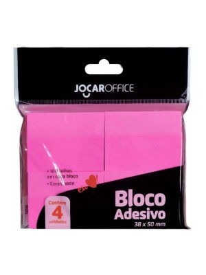 BLOCO ADESIVO ROSA 76X76MM 100FOLHAS UND.
