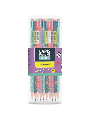 LAPIS GRAFITE HB RESINA GAME RED C/ BORR. POTE C/72PCS UN.