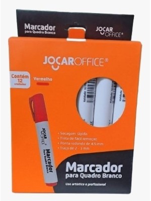 MARCADOR P/QUADRO BRANCO COR VERMELHO CX C/12 UND